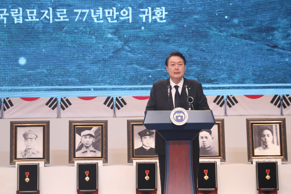 尹, 임기 첫 광복절 경축사 키워드는 '자유·통합'