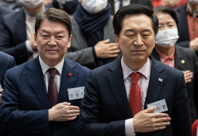 국민의힘 지지층에게 차기 당대표 적합도를 물은 결과 김기현 의원(국민의힘·울산 남구을)이 지지율 1위로 나타났다. 사진은 지난 15일 서울 양천구 해누리타운에서 열린 양천갑 당원대회. /사진=뉴스1