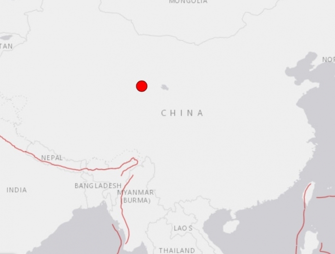 중국 칭하이성에서 3일(현지시간) 오후 규모 5.5의 지진이 발생했다. 미국 지질조사국(USGS) 캡쳐