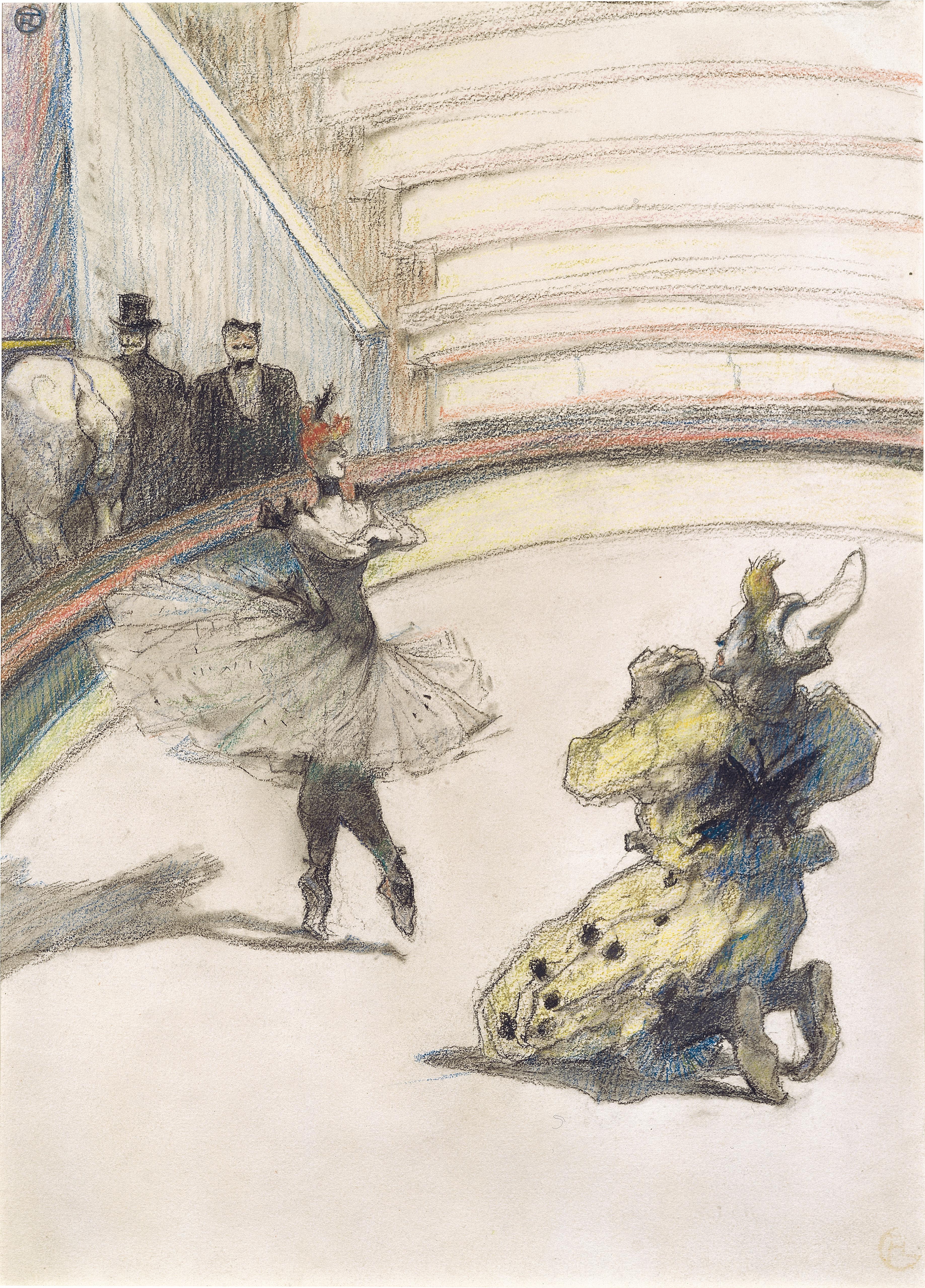 앙리 드 틀루즈 로트렉, <서커스에서: 앙코르>, 1899. 종이 위에 초크, 35.5 x 25 cm. / Collection of David Lachenmann