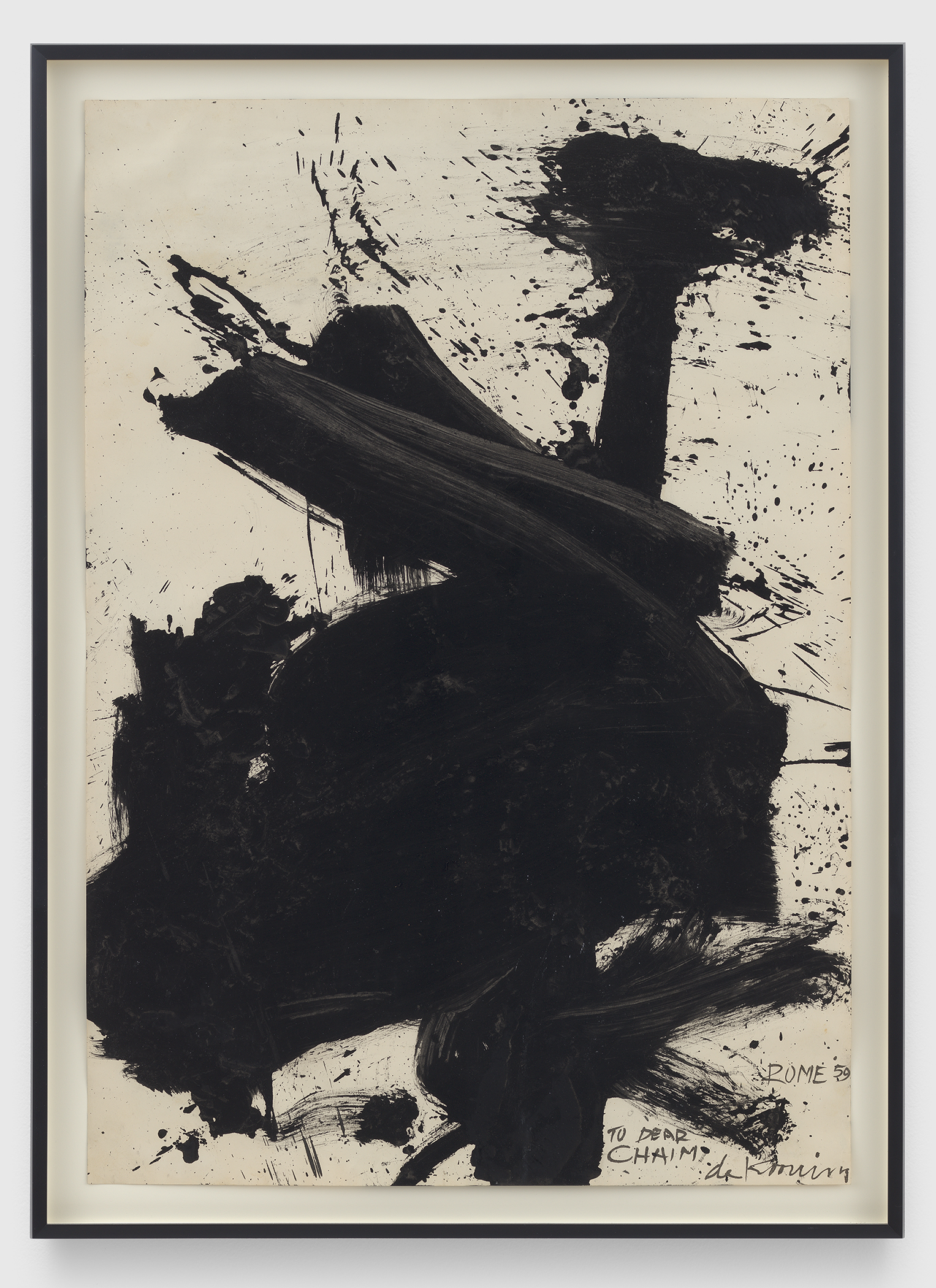 윌렘 드 쿠닝, <Untitled (Rome)>, 1959, ink on paper, 40 x 30 inches (101.6 x 76.2 cm) The Renee & Chaim Gross Foundation, New York / © 2024 The Willem de Kooning Foundation, SIAE