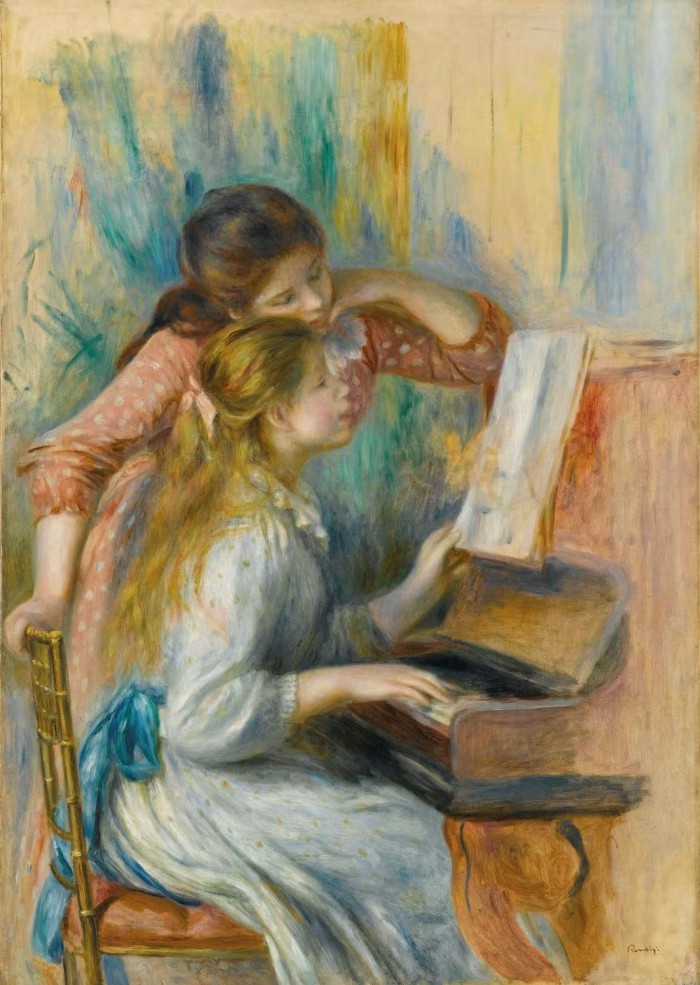 Auguste Renoir,  <피아노 치는 소녀들(Young Girls at the Piano)> (c1892) © Rmn Grand Palais/Dist Photo Scala, Florence