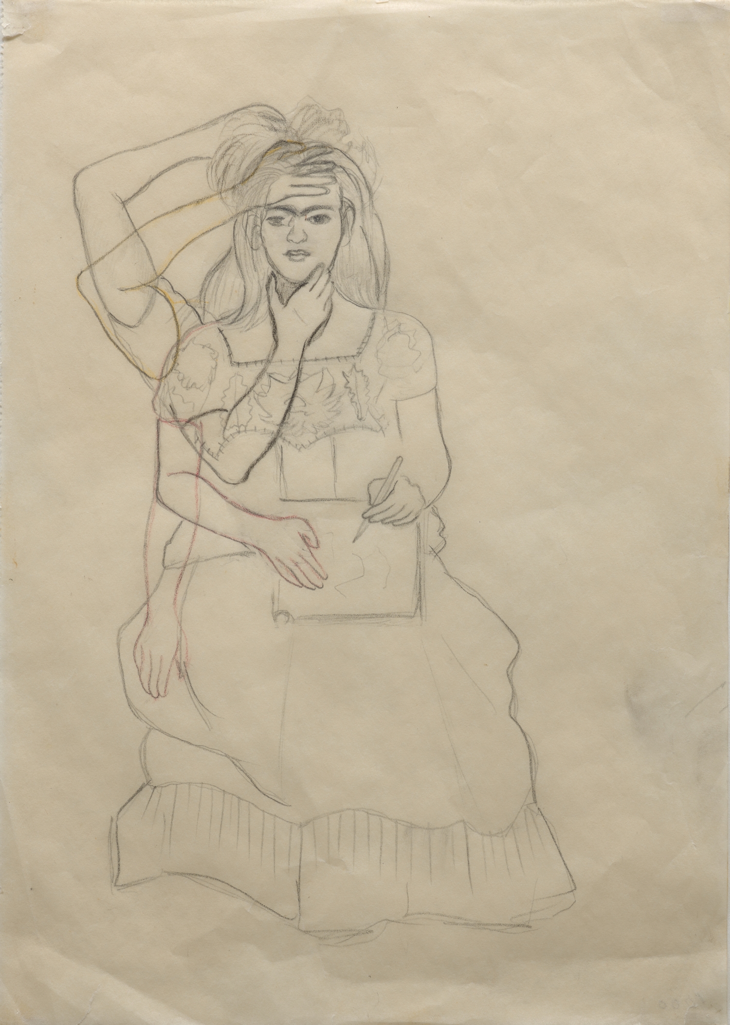 Frida Kahlo, <Self-Portrait Drawing>, (Banco de México Diego Rivera Frida Kahlo Museums Trust/Artists Rights Society)