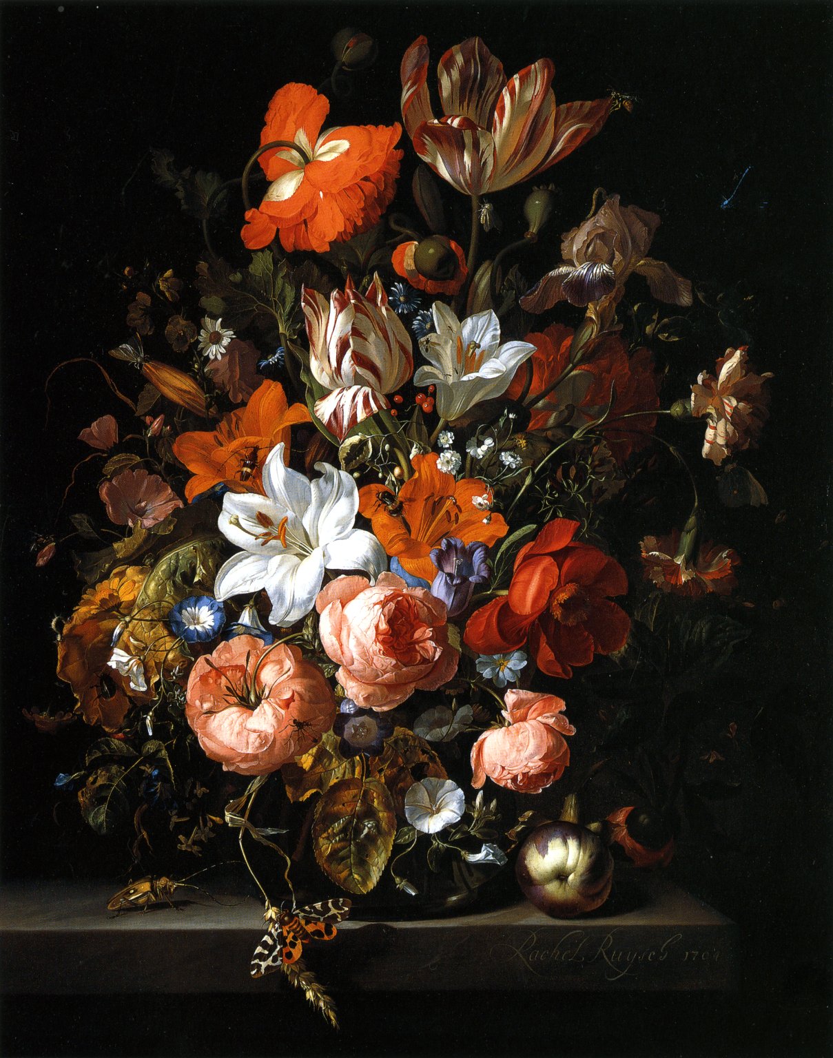 라헬 라위스, <유리 꽃병 속의 꽃> (Detroit Institute of Arts)