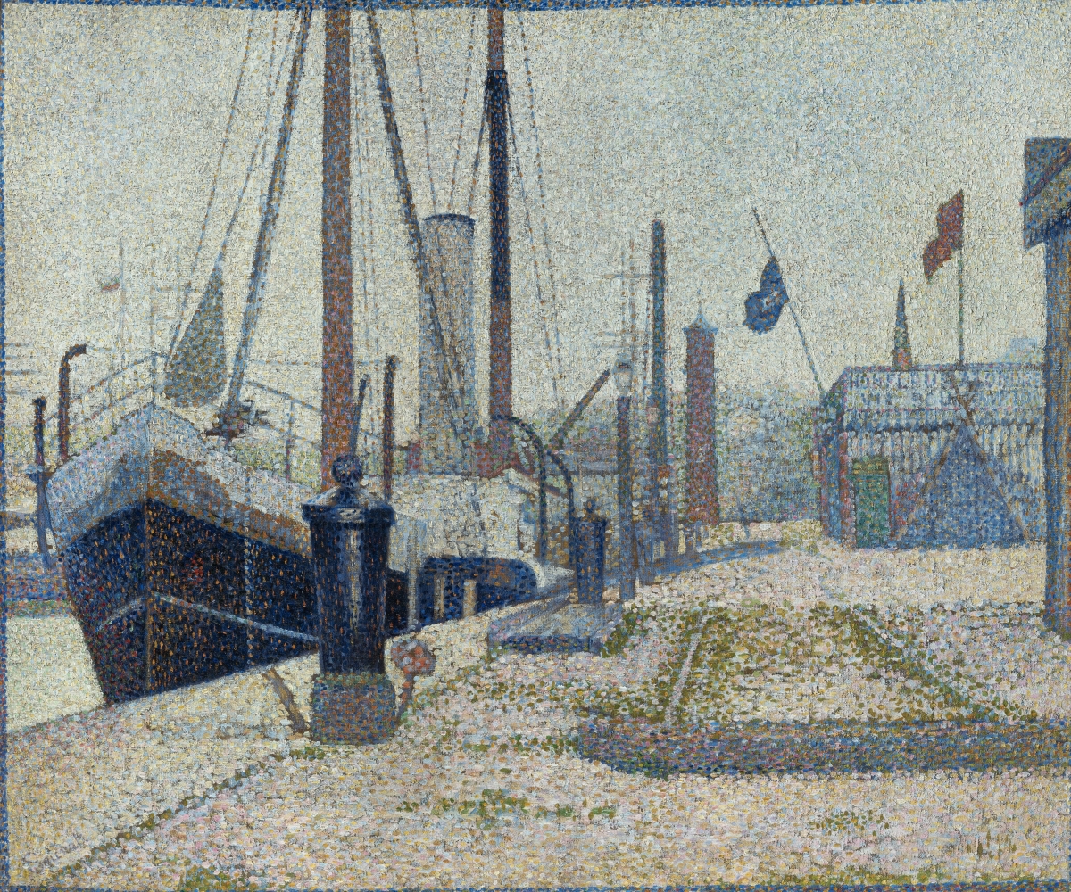 조루주 쇠라, 〈옹플뢰르의 ’마리아’호(The ‘Maria’, Honfleur)〉 , 1886, oil on canvas, National Gallery, Prague. Photo © National Gallery Prague 2025