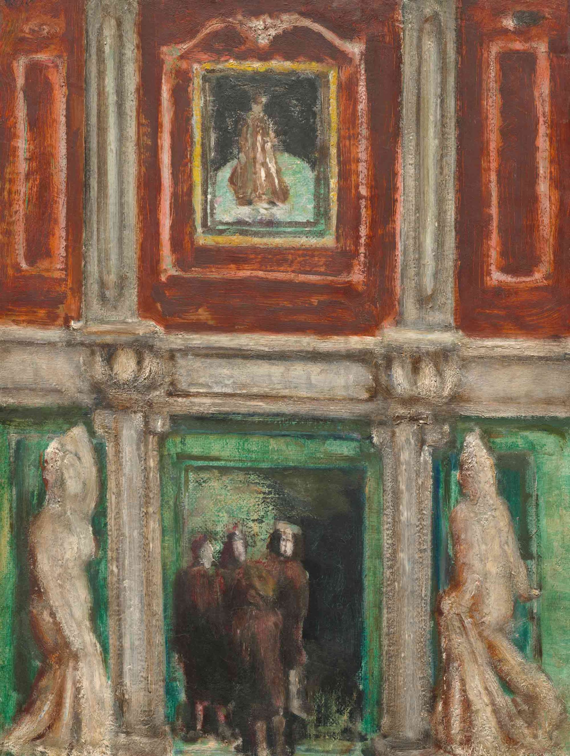 마크 로스코(Mark Rothko), 〈실내(Interior)〉, 1936, oil on hardboard, 60.6 × 46.4cm. Washington DC, National Gallery of Art, Gift of The Mark Rothko Foundation, Inc., 1986.43.26, Cat. Rais. n. 79 Photo Courtesy National Gallery of Art ⓒ1998 by Kate Rothko Prizel and Christopher Rothko / Artist Rights Society (ARS), New York / SIAE, Rome