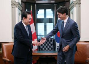 尹대통령-트뤼도 총리, '캐나다 광물+한국 배터리' 경제안보 강화