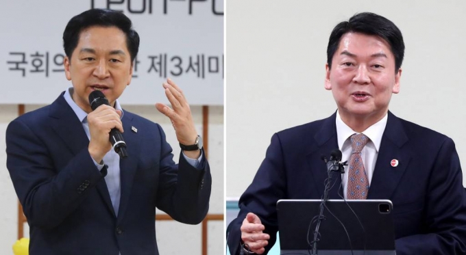 與 전당대회 'D-2'…김기현 35.8% vs 안철수 25.5%