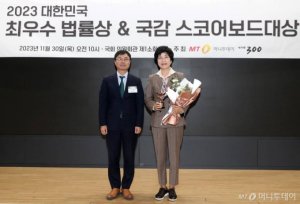 [스코어보드대상] 김영주 "민생 위한 정치에 온 힘 다할 것"
