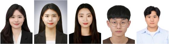 박지은 한국공학대 융합기술에너지대학원 교수, 나금비 서울대 박사과정, 이경아 박사, 기민석 한국공학대 융합기술에너지대학원 석사과정, 이대현 생명화학공학과 학생.(왼쪽부터)/사진제공=한국공학대