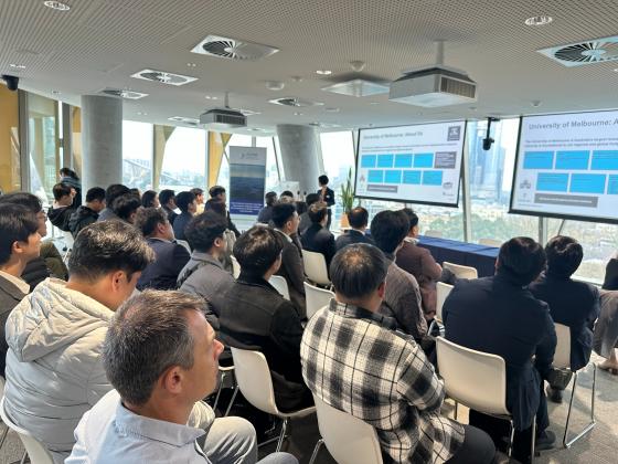 해상풍력 분야 기술 교류회에 참석한 한국과 호주 기업·기관 관계자들./사진제공=군산대