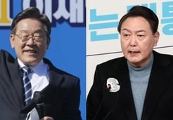 '與 결집' 통합지지율 격차↓<br>…이재명 39.4% vs 윤석열 42.4%